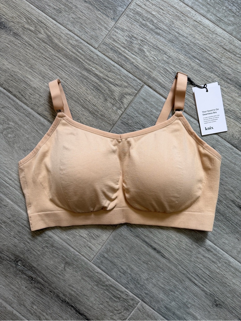 Knix Good To Go Seamless Bra Womens XL++ Nude Adjustable Straps Inserts NWT